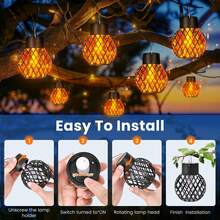 1/2/4PCS LED Outdoor Solar Flame Effect Pendant Light Waterproof Garden Decoration Light Courtyard Solar Fairy Light