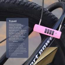 1个黑色4位便携式防盗密码锁，防水挂锁，防盗锁，重型金属户外挂锁，商务旅行必备行李锁，非常适合户外骑行、储物柜、围栏、工具箱、背包等。 - 彩色 - 查看 5