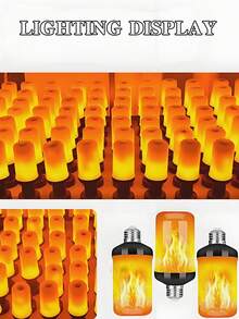 1 个 LED 火焰灯泡，E27 底座火焰灯泡，适用于万圣节、圣诞节、派对、室内外家居装饰 - 白紅光 - 查看 5