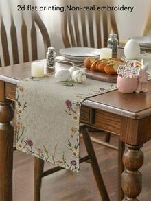 1 khăn trải bàn thêu hoa nhiều màu, khăn trải bàn hình chữ nhật, có thể giặt được, thích hợp cho bữa tối gia đình, bàn cà phê, đồ trang trí phòng bếp và phòng ăn bền, đồ trang trí bàn ăn cho tiệc tùng và cảnh trí, đồ trang trí nhà cửa, khăn trải bàn ăn nhà bếp, đồ trang trí bàn hiên ngoài trời, khăn choàng lò sưởi - Nhiều màu - Xem 6