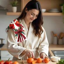 1 set/1 pieza/2 piezas Paños de cocina y paños de platos con estampado de pájaros navideños, adecuados para decoración de interiores en restaurantes, cocinas y baños, decoración de fiestas, regalos festivos y también pueden ser entregados como regalos de Navidad - Multicolor - Ver 9