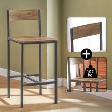 SoBuy OGT03-XL, Bar Set-1 Bar Table And 2 Stools, 3 Pieces Home Kitchen Breakfast Bar Set Furniture Dining Set - Brown - View 11