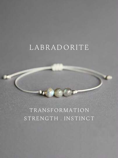 1pc Labradorite Crystal Bracelet Labradorite Jewelry Positive Encouragement Harmony Mind Women's Bracelet Men's Bracelet Gemstone Bracelet