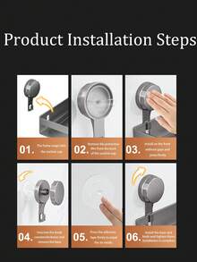 1pc Easy-Install No-Drill Wall-Mounted Storage Rack -Bathroom Storage Rack, Kitchen Spice Rack, Multifunctional Suction Cup Shelf For Kitchen, Bathroom&Kitchen Organizers And Storage, Space-Saving Organizer, Spice Racks