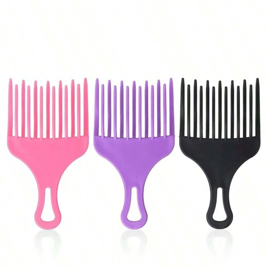 1pc Large Tooth Comb For Hair Dyeing & Styling, Double Layer Wavy Comb, Pomade Comb, Hair Styling Comb, Plastic Material, Suitable For Hairstyling At Home