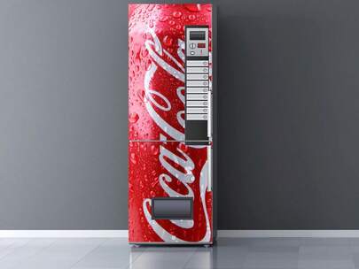  Adesivi in vinile per frigorifero Oedim - Distributore di bibite 1 | Adesivo resistente e facile da applicare | Elegante adesivo decorativo | Disponibili in varie dimensioni