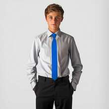 Solid Color Boys Tie Pre-Tied Adjustable S Necktie Age 8-12 Wedding School Graduation