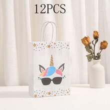 12/18/24/36pcs Unicorn Party Favor Bags, Unicorn Party Candy Gift Bags With Handles, Suitable For Birthday Party Gifts Packaging Decoration