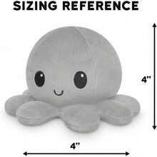 Original Reversible Octopus Pillow - Black + Orange - Adorable Sensory Fidget Animal To Show Your Mood - Perfect For Halloween! - Chấm bi + Lấp lánh - Xem 4