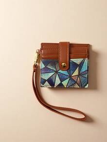 Multi-Pattern Card Holder With Wrist Strap, Handheld Design, Multi-Layer Holds Up To 10 Cards, Meets Daily Storage Needs For Women Small Wallet Cute Wallet Card Wallet Travel Essential Summer - Multicolor - View 3