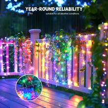 100/200 LED Solar Powered Firecracker String Lights - 8 Color Modes, Firecracker Willow Flower Lights, Suitable For Yard, Garden, Path, Party, Camping, Picnic, Christmas Outdoor Lighting | Colorful Firework Design | Solar Powered Lights, Firework Decor - Solar - View 7