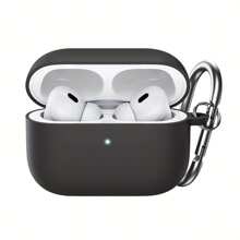 Soft Silicone Shock-Proof Protective Case With Keychain For AirPods 4, Compatible With AirPods Pro 2