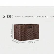 Cestas de mimbre para organizar, paquete de cestas de almacenamiento anidadas para estantes, cestas de almacenamiento de mimbre para estantes de baño, cesta de almacenamiento tejida a mano, caja de almacenamiento de unicolor, organizador para escritorio, soporte de TV, armario del dormitorio, cesta de almacenamiento de ratán tejido, caja de almacenamiento con asa - Caja organizadora de artículos varios, organizador de armario de paja - Multicolor - Ver 30