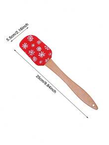 6pcs Christmas Silicone Spatulas – Wooden Handle With Festive Snowman Design | For Baking, Cooking, Cake Decorating & Holiday Celebrations (Birthday, Valentine's, Thanksgiving) Christmas Christmas Decorations Christmas Pajamas Christmas Gifts Christmas Decor - Multicolor - View 3