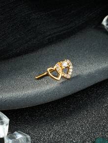 20G Dangle Nose Ring L Shaped Dangling Nose Stud For Women Stainless Steel Nose Ring Studs CZ Flower Dangle Nose Rings Hoops Nose Piercing Jewelry