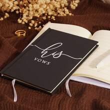 His And Hers Wedding Vow Books, Set Of 2 Linen Hardcover Bride & Groom Notebooks With Bookmark, Lined Pages, For Ceremony & Renewal, Includes Elegant Vow Keepsake Gift Box