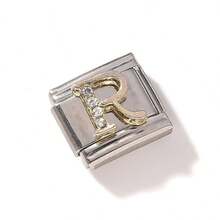 1/5/10pcs Elegant Zirconia Inlaid 26 English Letter Pendant Modules - Can DIY Bracelets, Bangles, Rings, Ideal Gift Choice