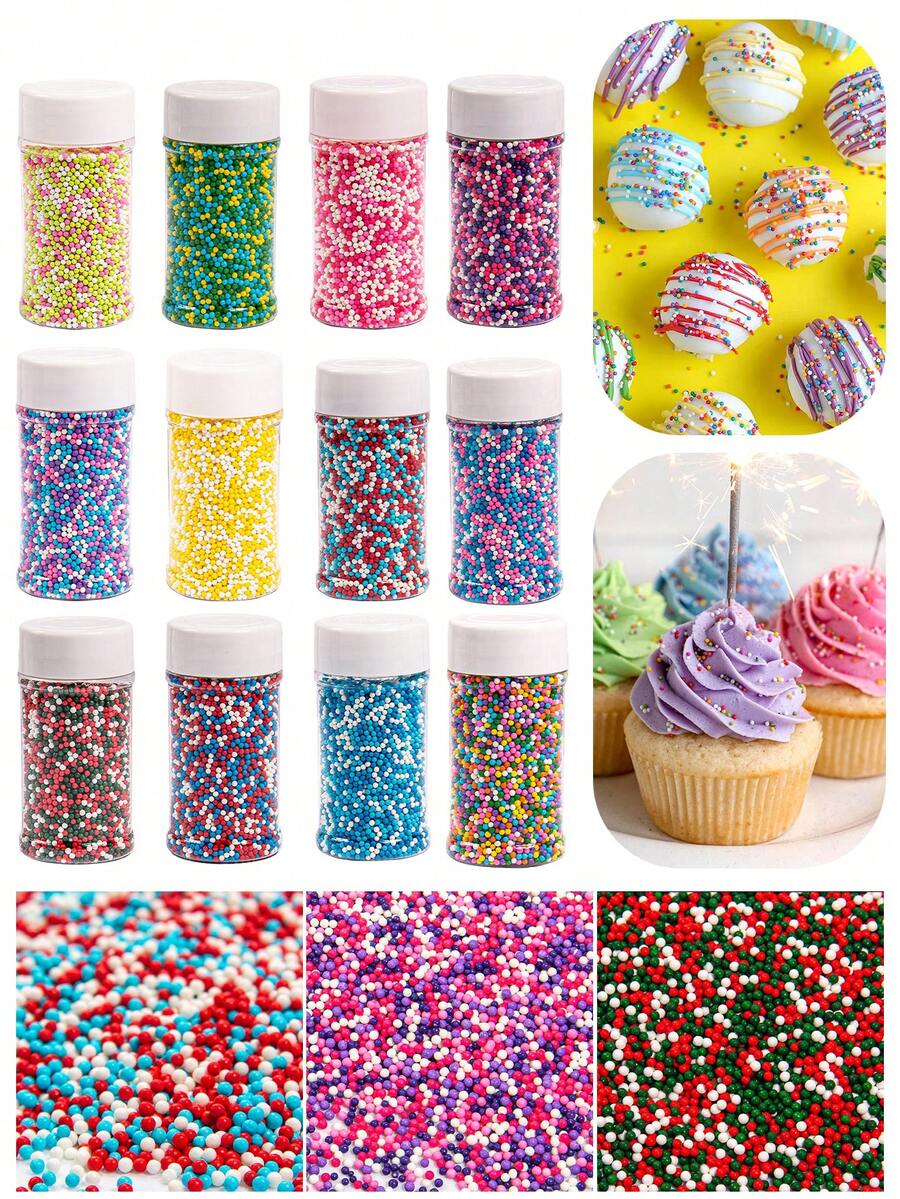 85g/3oz hạt ngọc trai nhỏ nhiều màu sắc dùng để trang trí bánh, thích hợp để trang trí bánh cupcake, bánh donut, kem và bánh ngọt. Tuyệt vời cho việc trang trí bánh tại tiệm bánh, cũng như các bữa tiệc sinh nhật, đám cưới, Giáng sinh, Halloween và các bữa tiệc theo chủ đề. Chỉ dùng để trang trí, không ăn được. - Nhiều màu - Xem 1