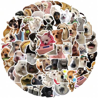100pcs/Pack Cute Cartoon Pet Dog Cat Meme Stickers, Fun Aesthetic Labels For Scrapbooking, Stationery, Cards, Envelopes, Guitars, Instruments, Halloween, Christmas Gifts, Teens Party Supplies, Rewards, Motivation