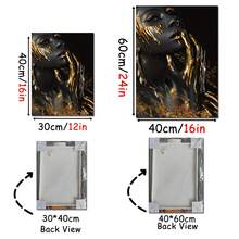 3 pièces Peinture moderne noir et or Femmes afro-américaines Toiles murales Affiches Portrait de reine noire Or Mode Image féminine exquise avec cadre Utilisé pour la décoration murale