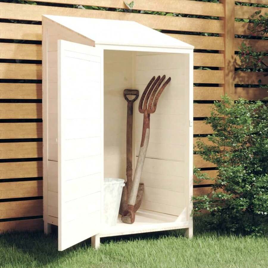 vidaXL Garden Shed For Tool Storage House Outdoor Backyard Solid Fir Wood - White - View 1
