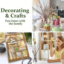 20 件天然干燥白柳枝，适用于圣诞节、复活节、婚礼、家居、派对、酒店、壁炉、花园装饰 - 銀色 - 查看 11