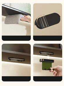 1pc Household Mirror Cabinet Toothbrush Storage Rack, Wall Mounted Non Perforated Toothbrush Storage Rack, Magnetic Suction Antique Style Hanging Rack. Bathroom Storage And Organization. Home And Daily Necessities - Multicolor - View 11
