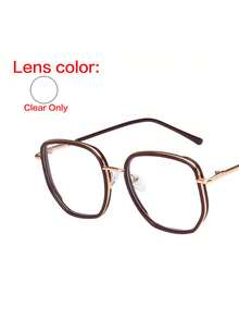 1Pc Fashion Vintage Metal Oversize Square Frame Eyeglasses For Women -Flash Rhinestone,Sparkling Glitter, Chic Lightweight Eyeglasses, High Quality ,Suitable For Daily Use,Phone Computer Reading Goggles