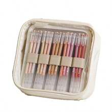 حقيبة أقلام شفافة سعة كبيرة، محفظة قرطاسية بطراز ياباني بسيط لفرش الرسم