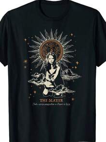 Buffy The Vampire Slayer The Slayer Vintage Tarot T-Shirt S-5XL - màu đen - Xem 1