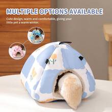 ITANDME 仓鼠棉窝冬季保暖床屋小宠物毛绒吊床适用于鸟类、鹦鹉、雪貂、仓鼠、松鼠、狨猴