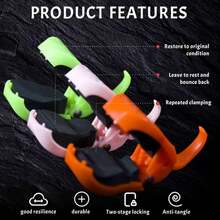 4 piezas de Clips Multifuncionales para Varillas - Portador y Organizador Libre de Presión para Varillas de Pesca, Soporte de Cable de Aparejos, Resistente a la Presión, Correa de Alta Elasticidad, Clips de Goma para Varillas