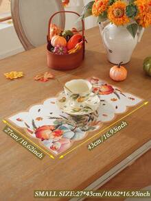 1 pièce Chemin de table en polyester imprimé numériquement, motif citrouille et blé, convient pour la table à manger, le meuble TV, la commode, les étagères, la décoration d'intérieur, les festivals, Halloween, les fêtes, les mariages, toutes les saisons, plusieurs tailles disponibles