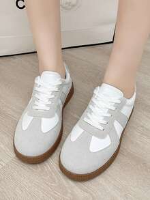 Zapatos deportivos con cordones de moda para adolescentes, zapatillas deportivas casuales para exteriores