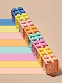 1st/8pcs Soft Rubber Building Blocks: Material Toys For Infants And Young Children To Bite, Baby Silicone, Gum Toys, Hand Gripping Balls, Gripping Training, Early Childhood Education Toys, Party Gifts, Birthday Gifts - Multicolor - View 5