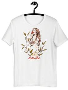 Funny Bite Me Shirt. Y Nude Girl Eating An Apple & Cheeky Saying T-Shirt. Cool  Gift For  And Wo. Cute Humor Shirt Gifts For Her220G Heavyweight Cotton Women's Top – Crafted From Premium Thick Cotton With A Soft Yet Durable Feel, Delivering Breathable Comfort From Morning To Night. Perfect For Everyday Wear, Travel, Casual Outings, Sports, Or Layering During Cooler Days. A Versatile And Fashionable Choice For Street Style, Relaxing At Home, Or Staying Active Outdoors. - 白6 - 查看 1