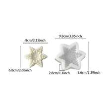 1 pieza Molde de silicona 3D en forma de copo de nieve navideño - Para velas, jabón, resina y manualidades de arcilla blanda/pegamento de goteo, herramienta decorativa de arte manual