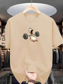 Camiseta Masculina Pato Academia Camisa homem 100% algodão estampada - Bege - Visão 3