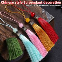20 peças/10 peças/5 peças Estilos Diversos estilos estão disponíveis aleatoriamente para você escolher o Conjunto de Pingentes com Borla de Estilo Chinês. Feito à mão, Chaveiro e Pingente de Telefone com Borla DIY em Fibra de Poliéster