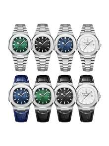 Đồng hồ nam cao cấp bằng thép không gỉ 306 - Kim dạ quang, chống nước 30M, chức năng hiển thị ngày | Phụ kiện công sở cao cấp, thích hợp làm quà tặng Ngày Valentine, Ngày của Cha, sinh nhật hoặc tốt nghiệp. - Bạc - Xem 13