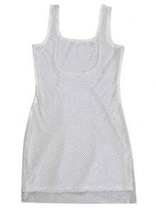 Fashion Sparkling Rhinestone Solid Color Halter Women's Sensual Backless Sleeveless Dress Birthday Party