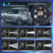 Lavadora de alta presión para puertas, máximo 60 bares 150W, boquilla de seis centésimas, 2 baterías de 24V 7500500mAh, para limpiar suelos en soportes de automóviles