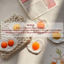Large Size Fried Egg Simulation Purse Egg Resin Accessories Doll House Food And Play Desktop Ornaments Phone Cases Hair Accessories Refrigerator Stickers DIY Decorative Accessories - Multicolor - View 3