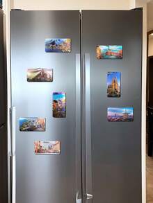 1 件世界建筑冰箱贴，各个国家和地标的 3D 创意冰箱贴，旅行纪念品磁性贴纸