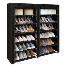 Shoe Cabinet, Shoe Rack, Waterproof Shoe Racks 7 Levels For 36 Pairs Of Shoes Fabric Cabinet, Shoe Storage With Cover, Black/Gray - màu đen - Xem 4
