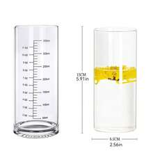 1个多功能玻璃量杯，耐热彩色刻度杯，适用于咖啡、奶茶、早餐、果汁，带有盎司和毫升刻度。 - 彩色 - 查看 3