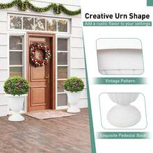 Lifezeal 18 Inch Tall Vintage Planters With Pedestal Base & Pre-Marked Drain Hole - trắng - Xem 6