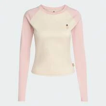 Adidas 女式 W CAT LS T 针织圆领长袖 T 恤 TJV6094 - 粉色 - 查看 1