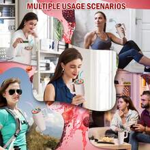 Palrey 2-In-1 Reusable Divider Insert For 40oz Tumbler, Silicone Double Sided With Lid, Beverage Separator, Easy To Clean, Perfect For Party, Office, Indoor And Outdoor Use, Best Gift