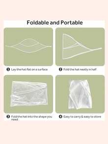 带遮阳帽的雨帽透明雨帽塑料雨围巾可重复使用女士防水雨帽 - 彩色 - 查看 4